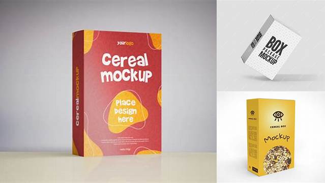 1694+ Cereal Box Mockup Free Versatile PSD Mockup File