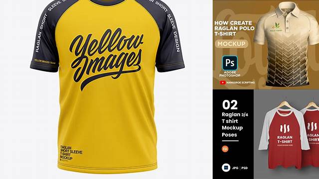 1697+ Raglan Shirt Mockup Versatile Photoshop File