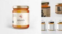 1699+ Glass Raw Honey Jar PSD Mockup Fully Editable PSD Template