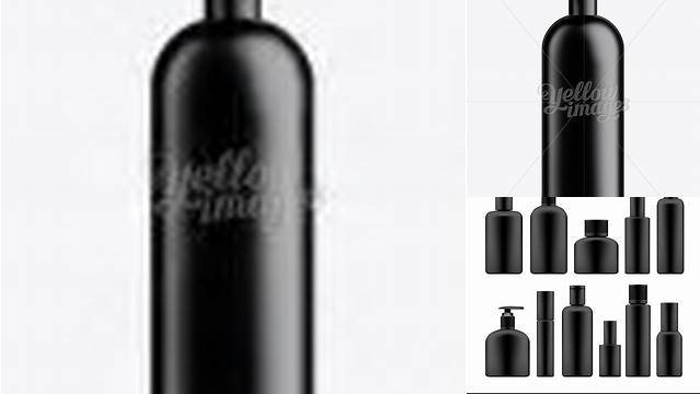 1704+ Black Plastic Cosmetic Bottle with Lid 1000 ml Elegant and Versatile PSD Resource