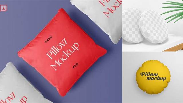 1705+ Round Pillow PSD Mockup Top View Best for Showcase