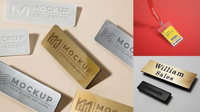 1707+ Metal Name Tag Mockup Free Best for Showcase