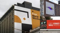 1711+ Mural Mockup Free Smart PNG Image