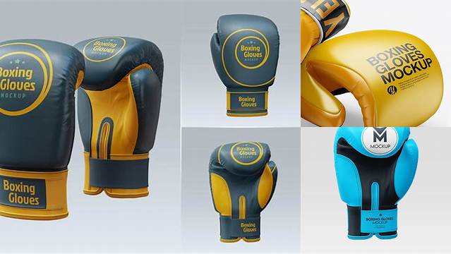 1712+ Boxing Glove PSD Mockup Back View Fully Customizable Mockup PSD Free