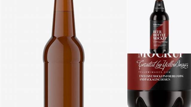 1713+ Amber PET Bottle With Stout Beer PSD Mockup PSD Free Download