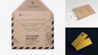 1714+ Opened Kraft Envelope With List PSD Mockup Exclusive Free Creative Resource