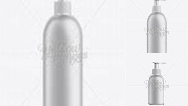 1714+ White Plastic Cosmetic Bottle with Batcher 500 ml Premium Free Mockup PSD