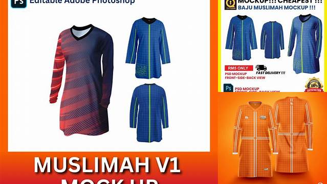 1715+ Mockup Baju Muslimah PSD Free Download