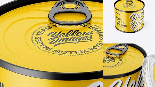 1716+ Matte Tin Can with Transparent Cap PSD Mockup Front View High Angle Shot Download Customizable PSD