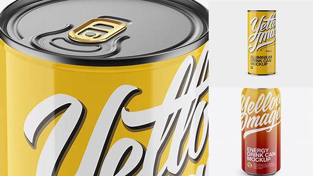 1717+ 1L Glossy Aluminium Can PSD Mockup High Angle Fully Customizable Mockup PSD Free