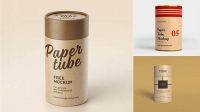 1718+ Paper Tube Mockup Free Download Free PSD