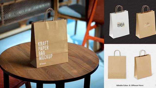 1720+ Kraft Paper Bag PSD Mockup Front View PSD Download