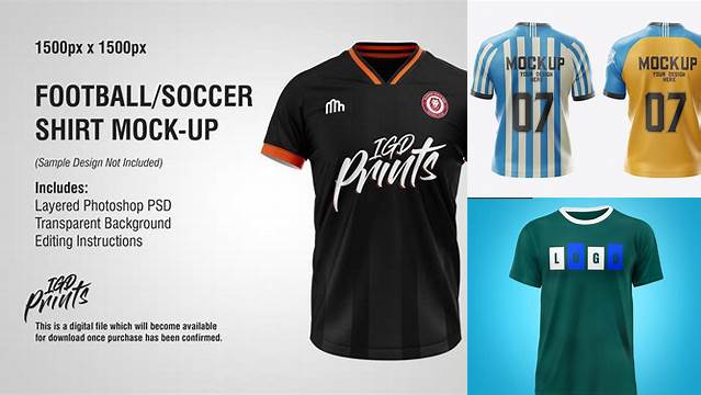 1722+ Camiseta De Futbol Mockup PSD for Free