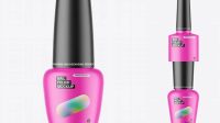 1723+ Matte Nail Polish Bottle Mo?kup Half Side View High Resolution