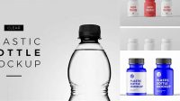 1723+ Matte Plastic Bottle PSD Mockup Front View High-Angle Shot Versatile PSD Mockup File