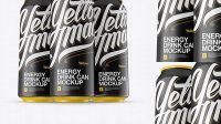 1725+ Three 500ml Aluminium Cans With Matte Finish PSD Mockup Hero Shot Digital Resource Free Download