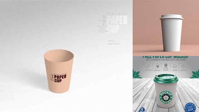 1727+ 300ml White Paper Cup PSD Mockup Modern and Unique Freebie PSD