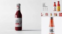 1727+ Clear Glass Bottle with Taco Sauce PSD Mockup High-Quality Creative PSD