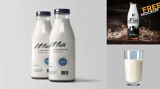 1729+ Glass With Milk PSD Mockup Download Free Premium Design PSD