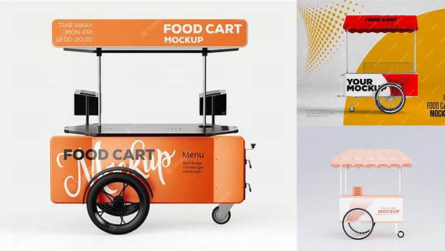 1729+ Street Food Cart Mockup Free Exclusive Free PSD