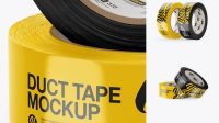 1729+ Two Glossy Duct Tape Rolls PSD Mockup Easy-to-Edit PSD