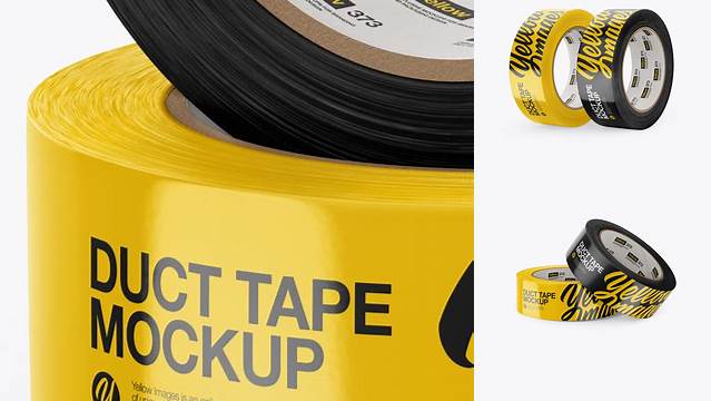 1729+ Two Glossy Duct Tape Rolls PSD Mockup Easy-to-Edit PSD