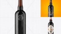 1732+ 750ml Amber Stout Beer Bottle PSD Mockup Professional Quality PSD Freebie