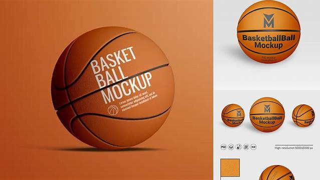 1733+ Basketball Ball PSD Mockup Half Side View Download Free Premium Design PSD