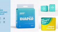 1733+ Diaper Pack Mockup Editable PSD File