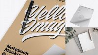 1736+ Karft Notebook with Pen PSD Mockup Fully Layered Photoshop Freebie