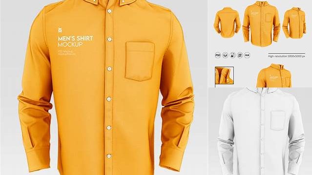 1736+ Men’s Shirt PSD Mockup Right Half Side View Smart Object-Based PSD Template Free