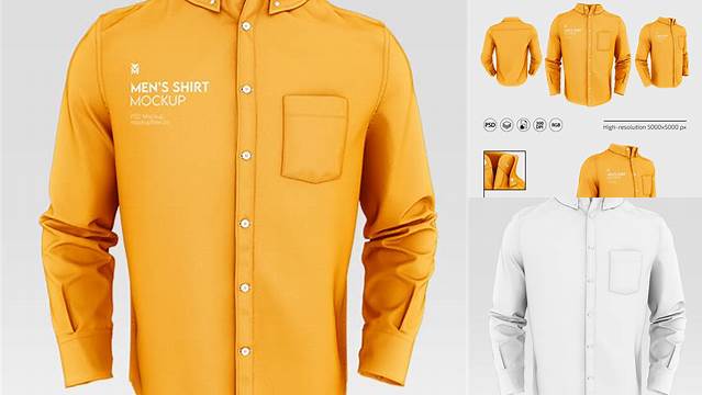 1736+ Men’s Shirt PSD Mockup Right Half Side View Smart Object-Based PSD Template Free