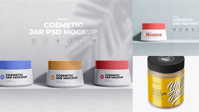 1737+ 20ml Matte Cosmetic Jar PSD Mockup High-Angle Shot Free PSD for Designers