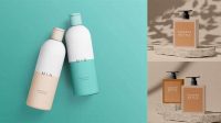 1743+ Clear Square Cosmetic Bottle with Gel PSD Mockup High-End PSD Download