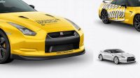 1743+ Nissan GTR PSD Mockup Half Side view Exclusive Free Creative Resource