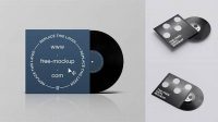 1743+ Vinyl Mockup Free Modern Design PSD