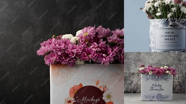 1745+ Flower Box Mockup Elegant Photoshop Mockup