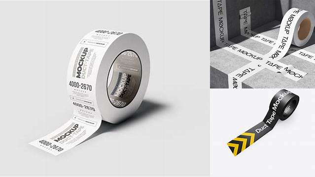 1747+ Matte Duct Tape PSD Mockup Half Side View Stylish PSD for Free