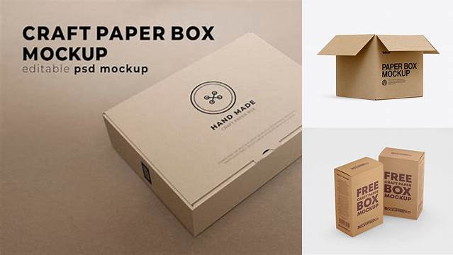 1749+ Craft Box PSD Mockup Half Side View High-Quality Editable PSD