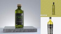 1750+ 1L Clear Glass Olive Oil Bottle PSD Mockup Creative Digital PSD Download