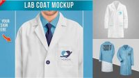 1753+ Lab Coat Mockup Psd For Free Download