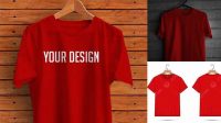 1756+ Mock Up Kaos Merah Smart Object PSD