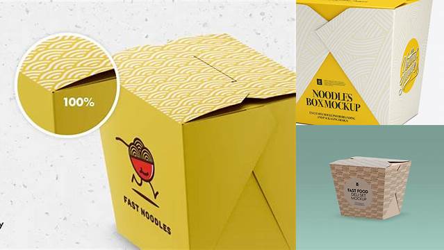 1758+ Noodles Box PSD Mockup Half-Side View Creative Free PSD Graphic Design