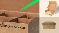 1760+ Kraft Box PSD Mockup High-Angle Shot Modern and Unique Freebie PSD