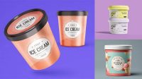 1761+ 16oz Ice Cream Packaging PSD Mockup Smart Object PSD Template