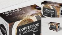 1762+ Matte Box with Two K-Cups PSD Mockup Exclusive Free Creative Resource