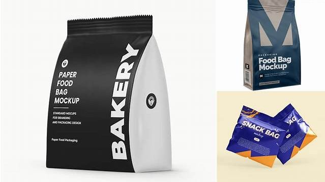 1762+ Matte Snack Bag With Label PSD Mockup Half Side View Editable and Customizable PSD