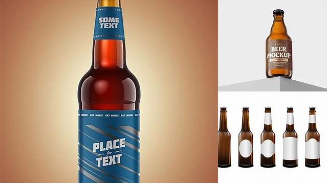 1762+ Matte Vintage Beer Bottle PSD Mockup Free Downloadable Graphic Resource