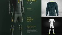 1762+ Soccer Kit with Long Sleeve PSD Mockup / Front View Creative Free Photoshop Template