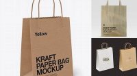 1763+ Kraft Bag with Twisted Paper Handles PSD Mockup Elegant Free Template